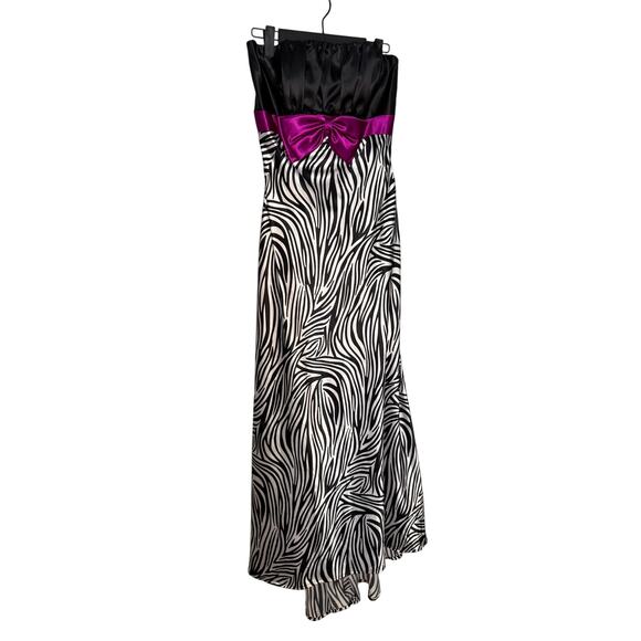 Jessica McClintock for Gunne sax strapless zebra print maxi dress - Picture 1 of 7